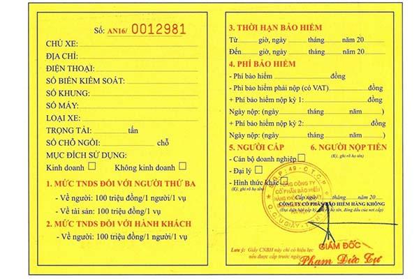 Mẫu bảo hiểm hành khách