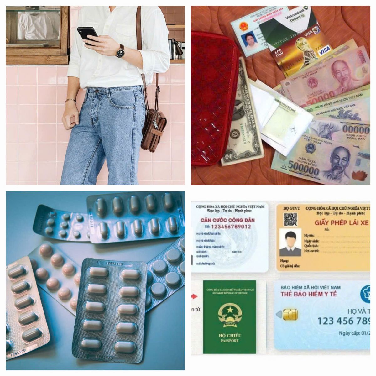 Giấy tờ tùy thân, thuốc và dụng cụ y tế, tiền mặt và thẻ ngân hàng là những thứ không thể thiếu
